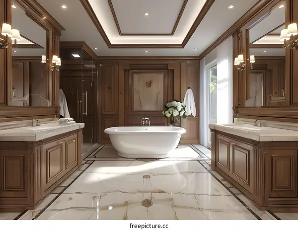 Wooden bathroom cabinet的效果图