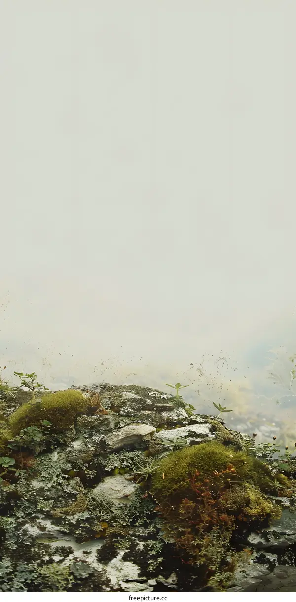 Green Moss and Rocks Landscape