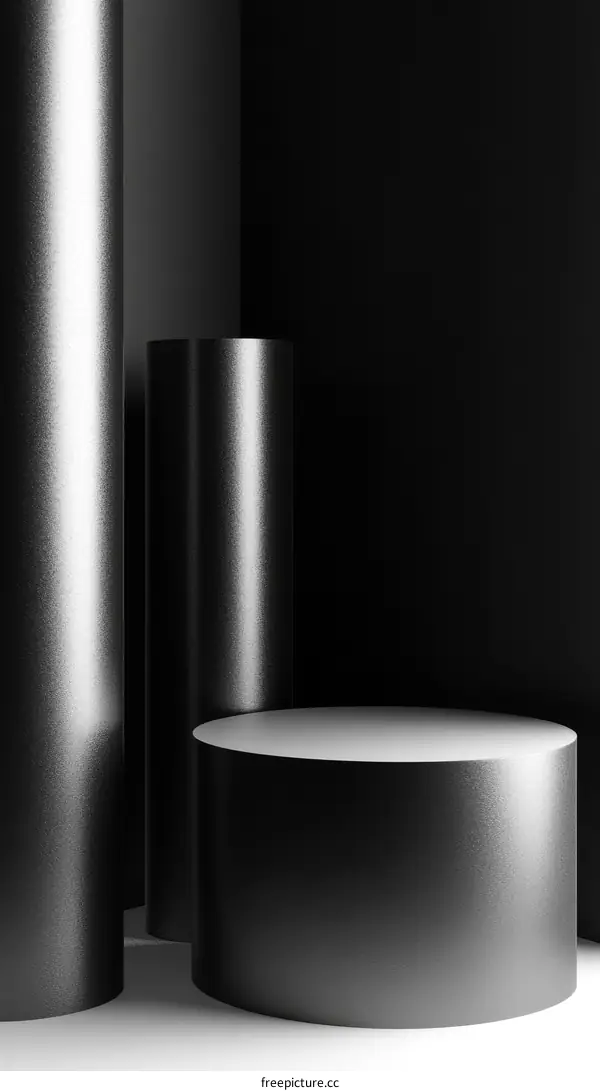 Abstract Black Cylindrical Product Display