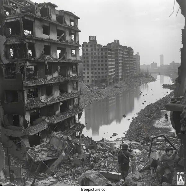 Post-war Japan, a country in ruins
