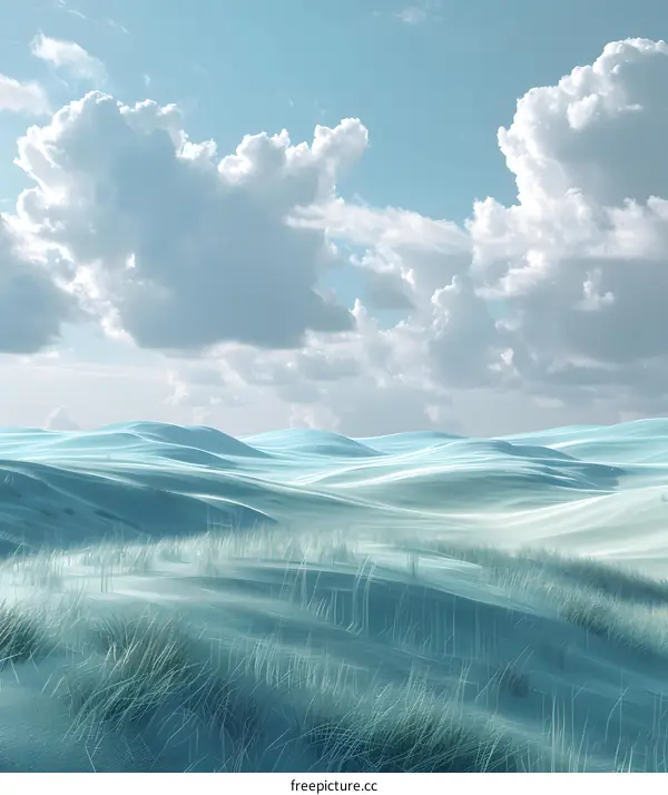 Snow-covered sand dunes