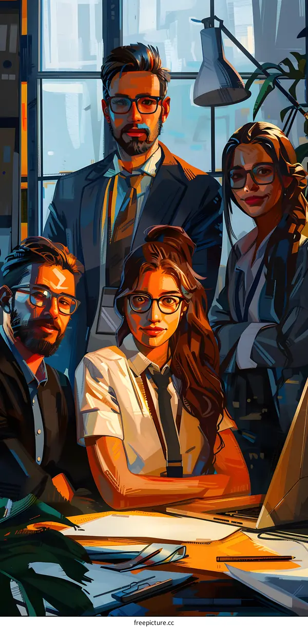 Group of business professionals in an office