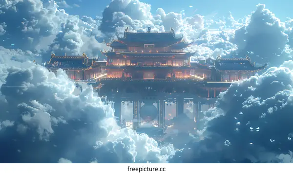 Ancient Chinese Palace Above the Clouds
