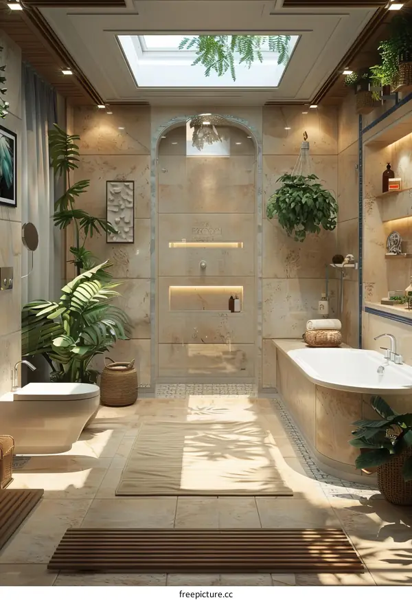 Modern Bathroom Interior Design with Greenery
