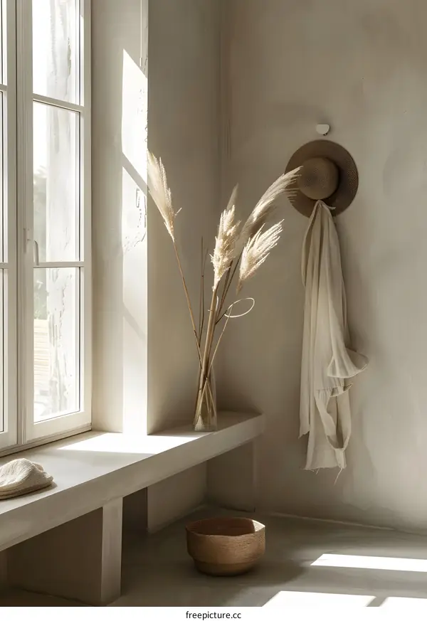 Minimalist Interior Design with Sunbeams