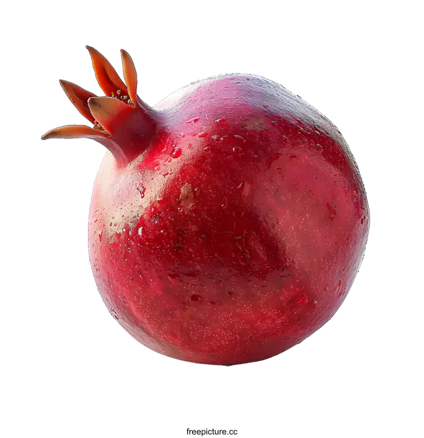 [Transparent Background PNG]Fresh pomegranate with water drops