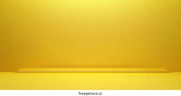 Empty Yellow Display Shelf Minimalist Studio