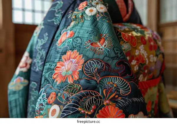 Elegant Geisha in Traditional Kimono