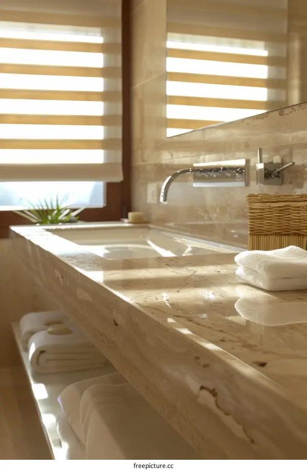 Modern Bathroom Vanity with Marble Countertop