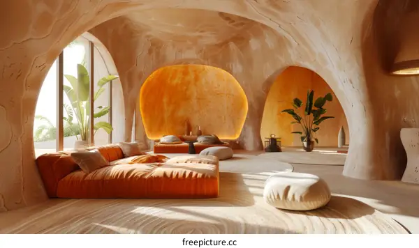 Modern organic interior design living room