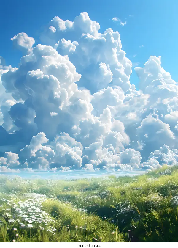 The vast sky and grassland