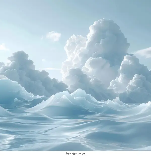 Majestic Icebergs and Ocean Waves