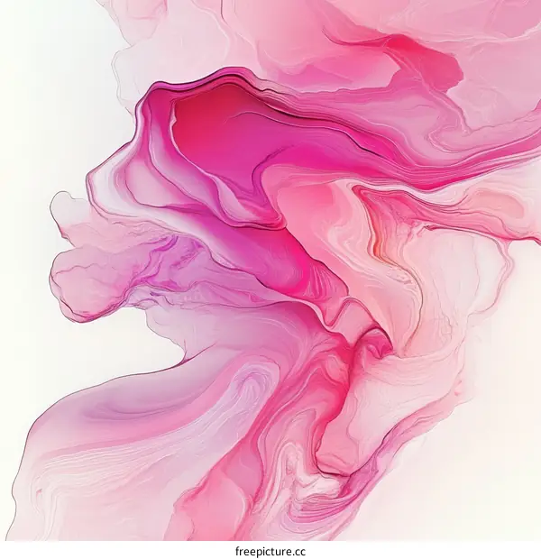 Abstract Pink Flowing Liquid Art