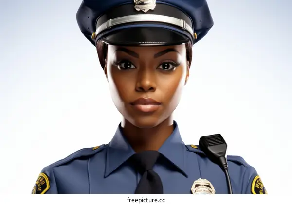Portrait of a Female Police Officer of African Descent