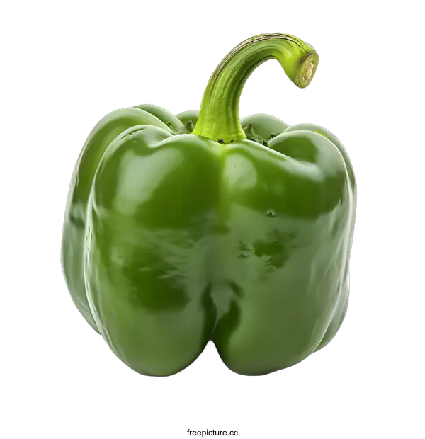 [Transparent Background PNG]Green Bell Pepper Isolated On White Background