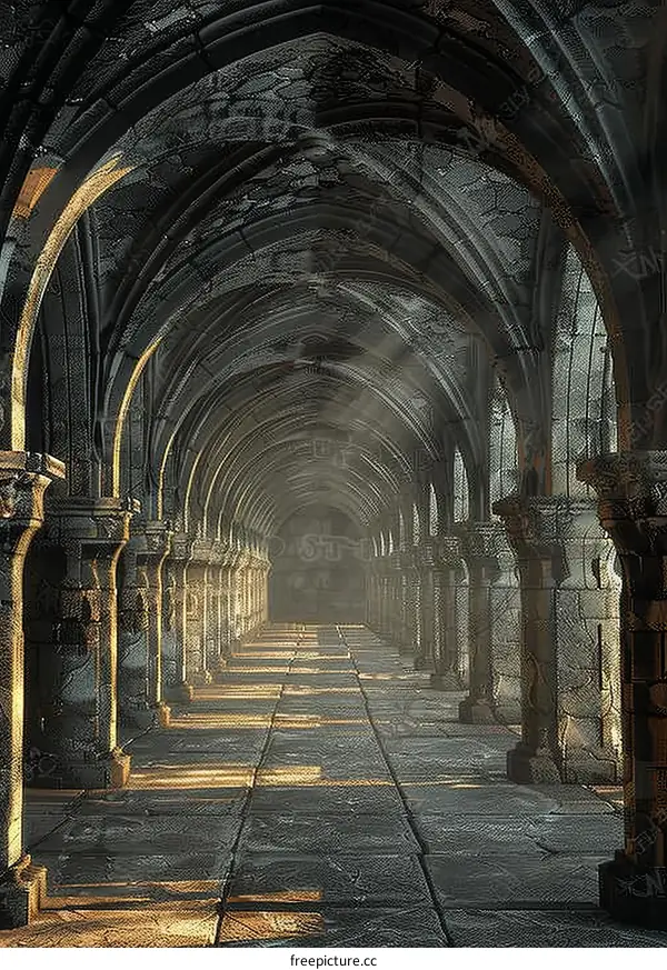 Dark Stone Corridor: A Mystical Castle Dungeon