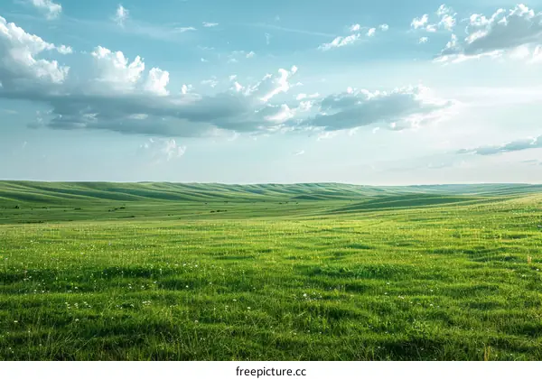 Grasslands under the vast sky