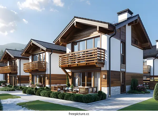 Modern Mountain Chalet Style Home Exterior Design