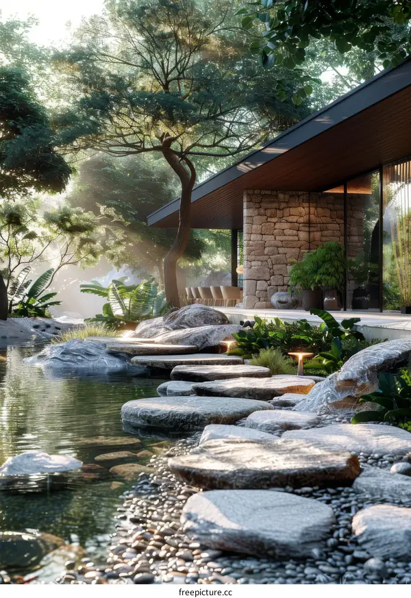Tranquil Modern Japanese Garden Design