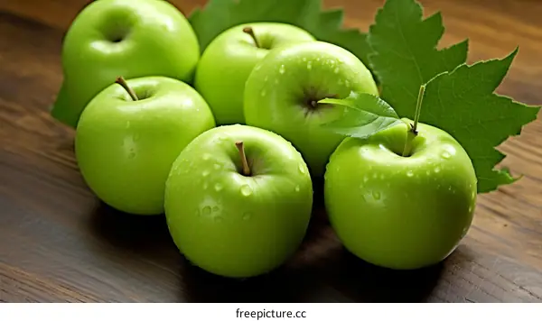 Green apples close-up