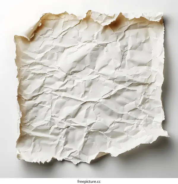 White Crumpled Paper Texture Background