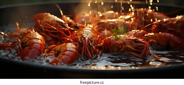 A delicious plate of crayfish