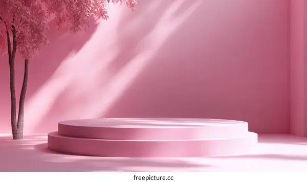 Pink Minimalist Product Display Stand