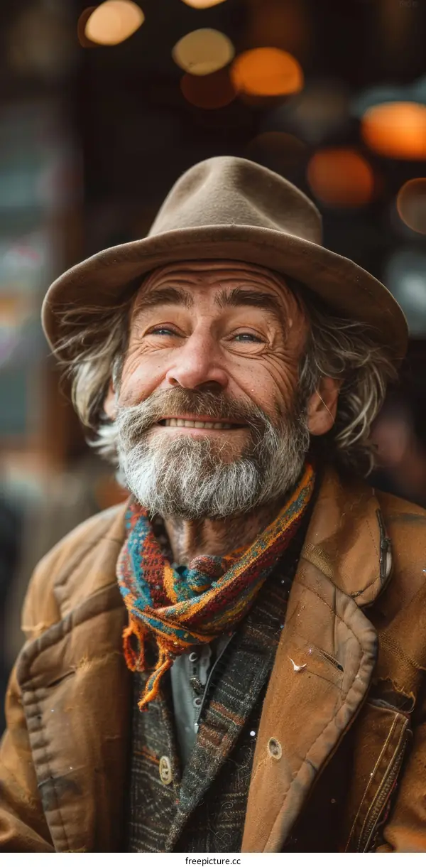 Smiling Old Man in a Hat