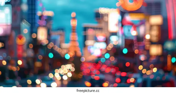 Defocused City Night Lights
