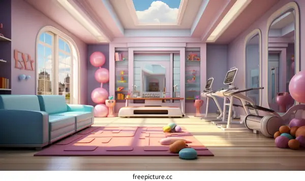 Home Gym with Essential Exercise Equipment