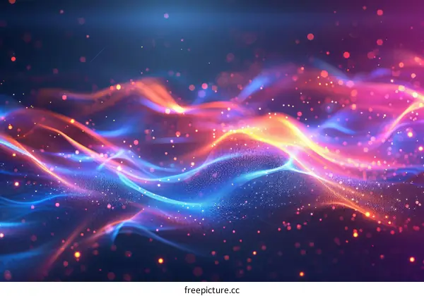 Whirling Particles in Vibrant Rainbow: A Captivating Motion