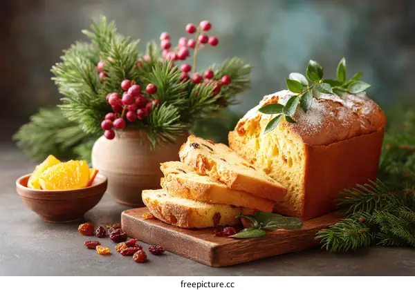 Delicious Festive Fruitcake with Christmas Decorations