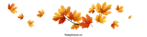 [Transparent Background PNG]Autumn Leaves Falling on White Background