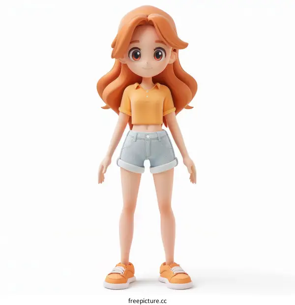 3D illustration of a young woman