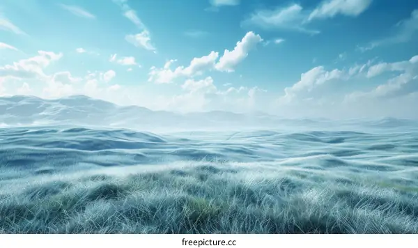 Frozen Tundra Landscape with Rolling Hills