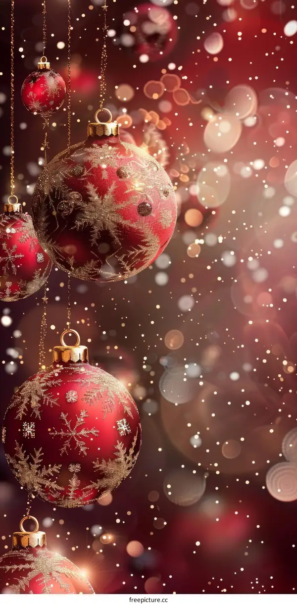 Festive Christmas Decorations in Red and Gold