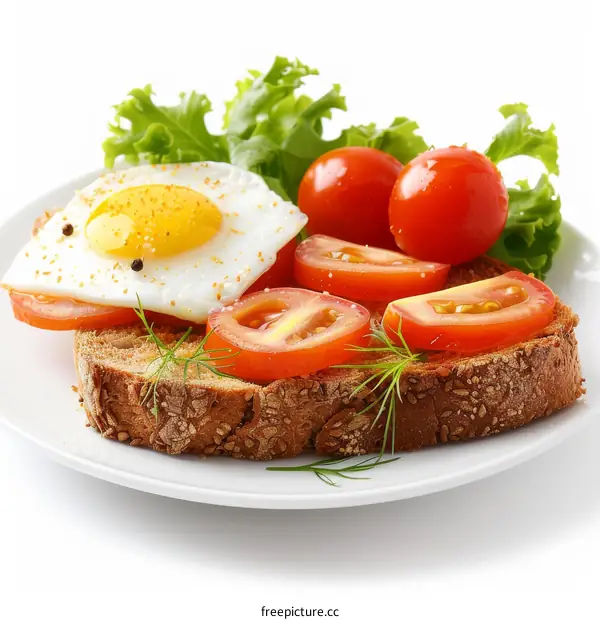 Tomato and Egg Sandwich with Lettuce