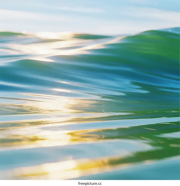 Golden Sunlight Reflecting on Gentle Ocean Waves in the Morning