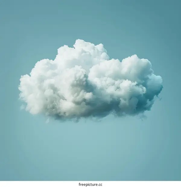 3D rendering of a white cloud on a blue background