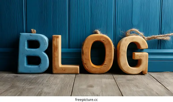 Decorative Wooden Letters Forming the Word Blog