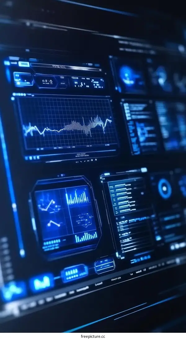 Modern Digital Dashboard with Various Data Displays