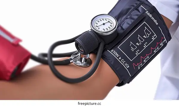 A nurse is taking someone's blood pressure