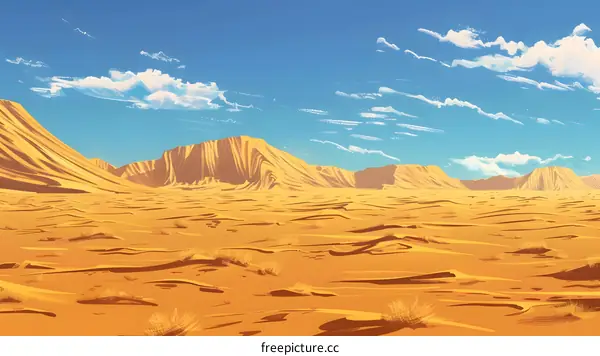 Digital Illustration Of A Desert Landscape