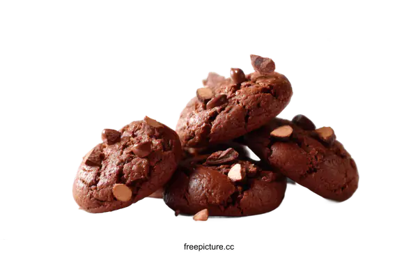 [Transparent Background PNG]Delicious Chocolate Chip Cookies in Motion