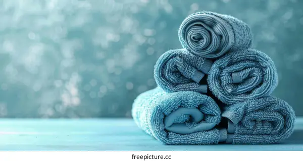 Fluffy Blue Towels