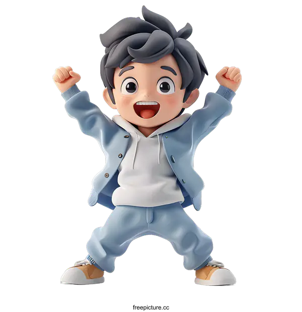 [Transparent Background PNG]Cheerful cartoon boy