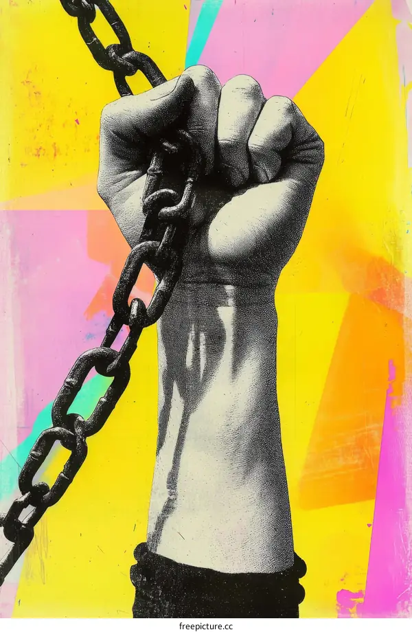 A Powerful Fist Bound by Chains: A Visual Representation of Freedom Struggle