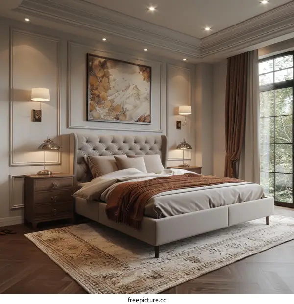 Elegant Master Bedroom Design Illustration