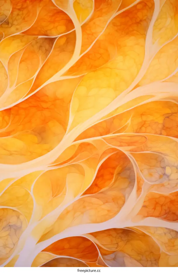 Abstract painting with orange and yellow colors