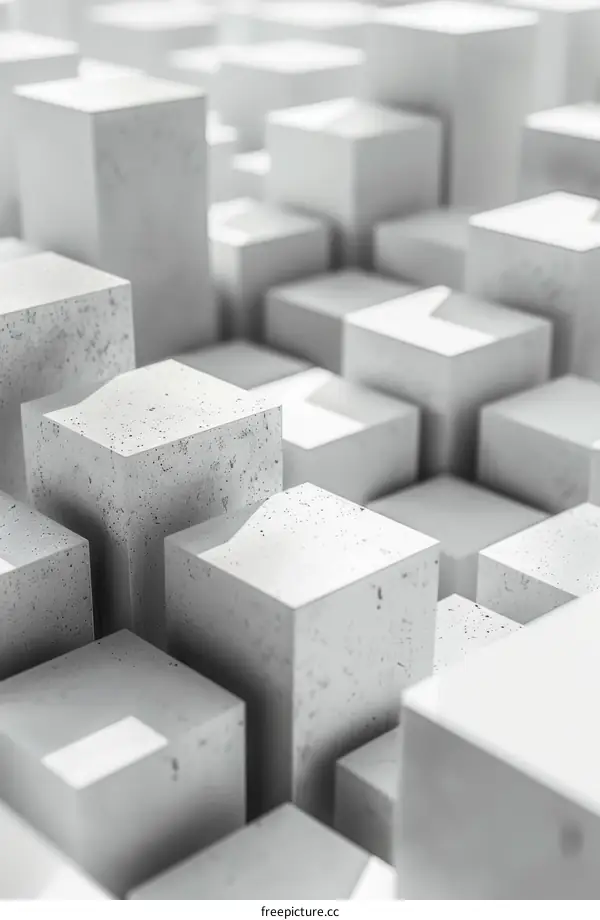 Abstract White Concrete Cityscape